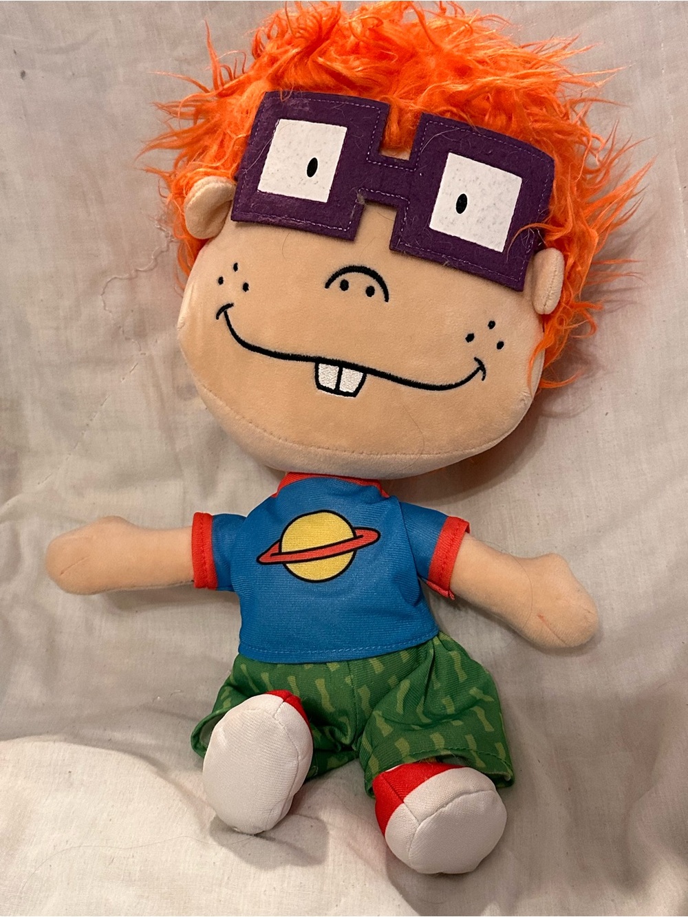 Chuckie Plush Doll 17” - Orange Hair, Blue Shirt